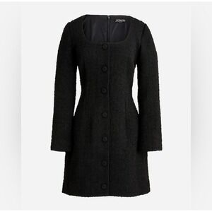 J. Crew Black Sophia Maritime Tweed Mini Button‎ Front  Dress Sz 10 NWT